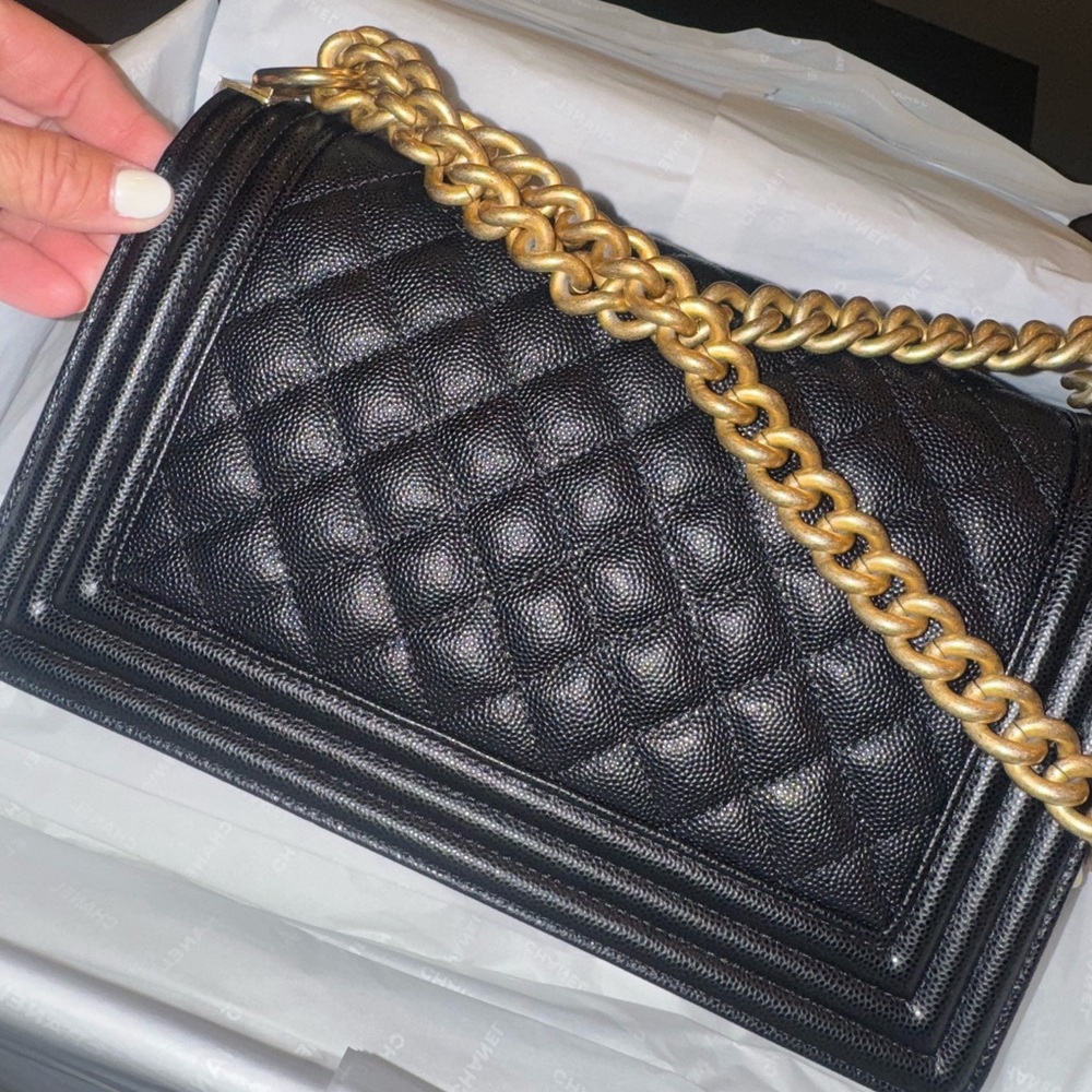 Chanel Boy Bag Medium Black w/Gold Hardware - Picture 8 of 17